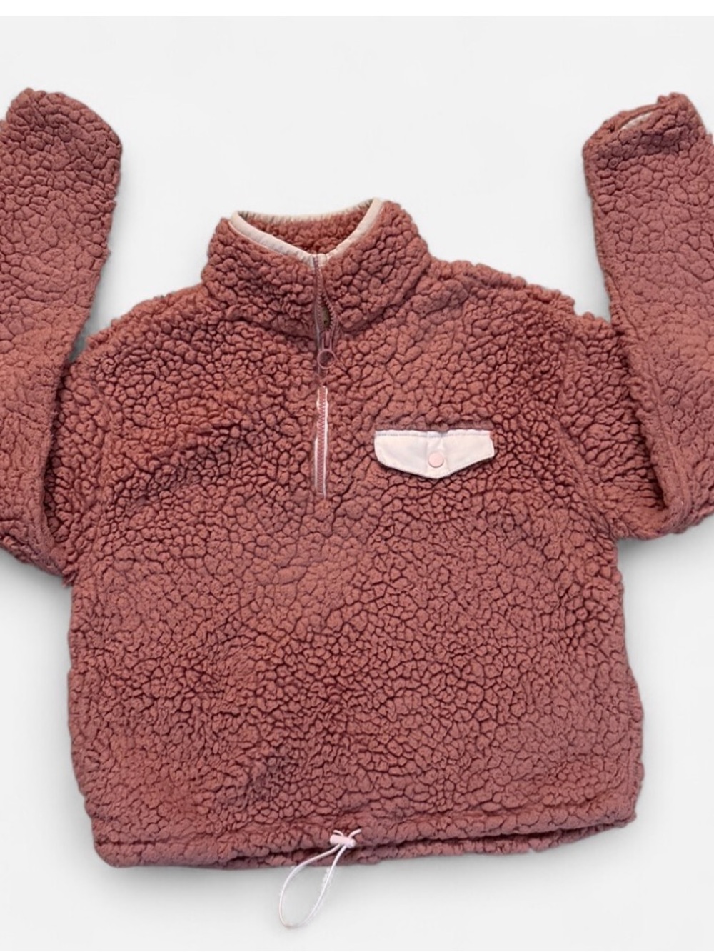 Aeropostale Women Sherpa Half-Zip Pullover - Dusty Mauve XS